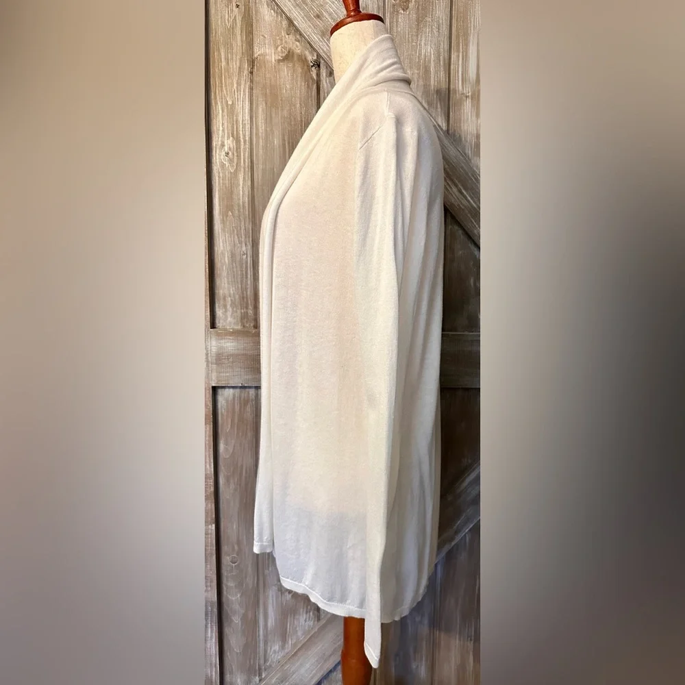 EXPRESS CREAM OPEN-FRONT CARDIGAN. 
SIZE: LARGE - Picture 2 of 6